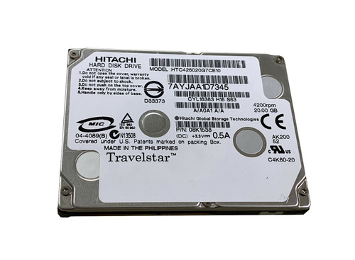 Hitachi HTC426020G7CE10 20GB 4200RPM IDE 1.8-inch Hard Drive