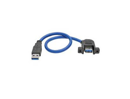 U324-001-APM - Tripp Lite 0.31m USB 3.0 SuperSpeed Panel-Mount Type-A Extension Cable M/F