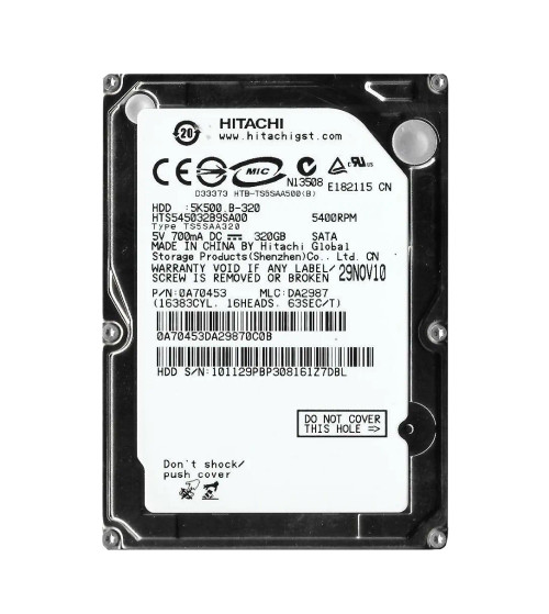 HTS545032B9SA00 - Hitachi 320GB 5400RPM SATA 8MB 2.5" HDD