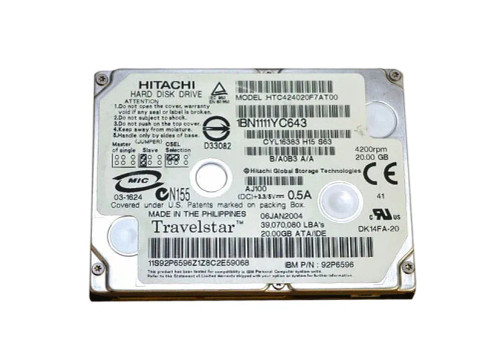DK14FA-20 - Hitachi 20GB 4200RPM 1.8" IDE HDD