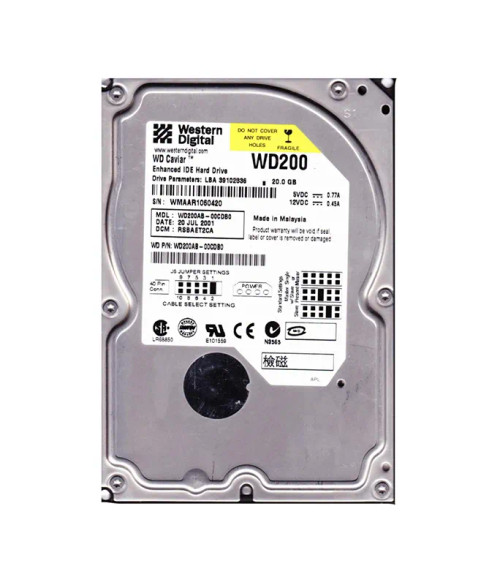 WD200AB-00CDB0 - Western Digital 20GB 5400RPM EIDE 2MB 3.5" HDD