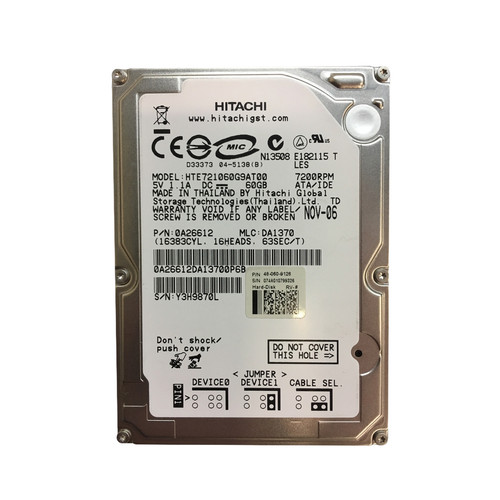 0A26612 - Hitachi 60GB 7200RPM IDE ATA/100 8MB 2.5" HDD
