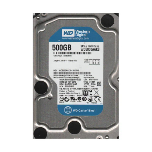 WD5000AAKS-00E4A0 - Western Digital 500GB 7200RPM SATA 3Gb/s 16MB 3.5" HDD