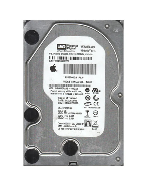 WD5000AAKS-40YGA1 - Western Digital 500GB 7200RPM SATA 3.5-Inch HDD