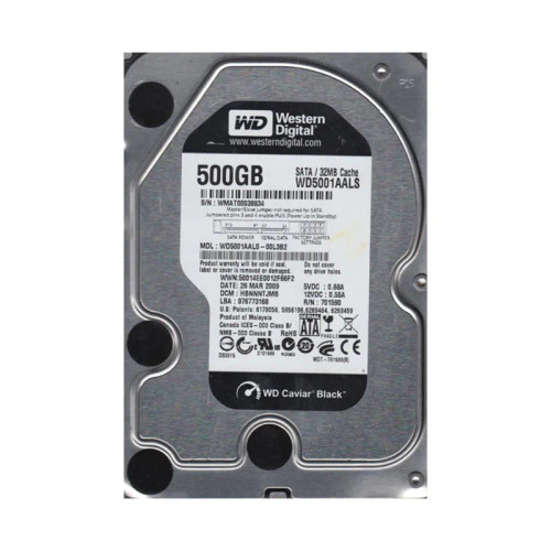 WD5001AALS-00L3B2 - Western Digital 500GB 7200RPM SATA 3.5" HDD