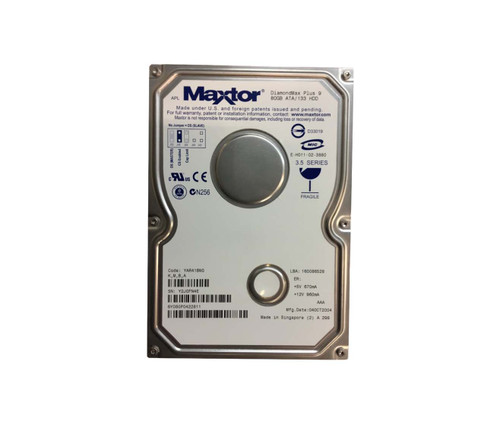 Maxtor DiamondMax Plus 9 80GB 7200RPM ATA-133 8MB Cache Hard Drive mounted in a desktop computer