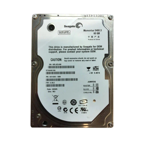 9S1036-508 - Seagate 60GB 5400RPM IDE ATA-100 2.5" HDD