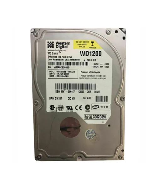 WD1200BB-18CAA0 - Western Digital 120GB 7200RPM EIDE 2MB 3.5" HDD