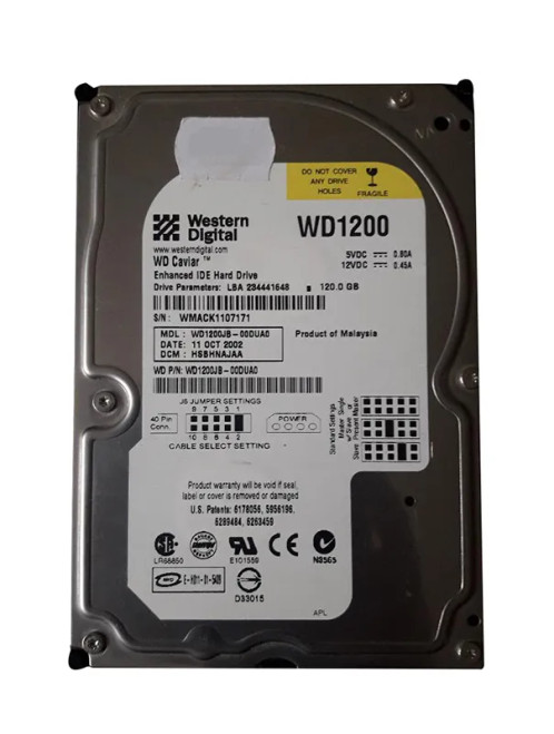WD1200JB-00DUA0 - Western Digital 120GB 7200RPM EIDE 8MB 3.5" HDD