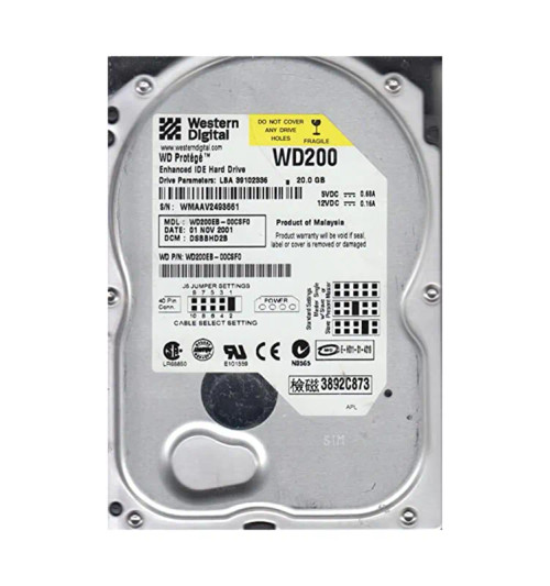 WD200EB-00CSF0 - WESTERN DIGITAL 20GB 5400RPM EIDE 3.5" HDD