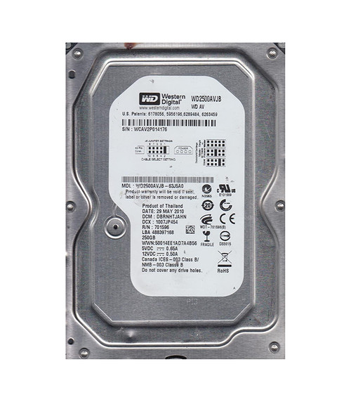 WD WD2500AVJB-63J5A0 AV 250GB IDE Ultra ATA/100 ATA-6 3.5-Inch HDD