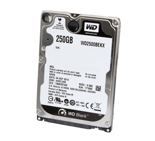 WD2500BEKX - Western Digital Black 250GB 7200RPM SATA 6Gb/s 16MB Cache CE 2.5-Inch Hard Drive