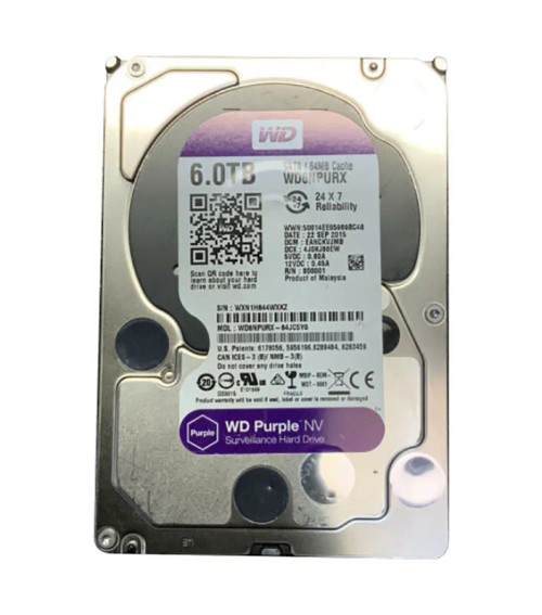 WD6NPURX-64JC5Y0 - Western Digital 6TB SATA 5400RPM 3.5" Surveillance HDD