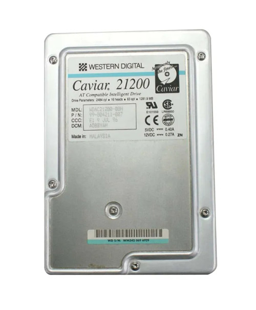 WDAC21200-08H - Western Digital 1.2GB 5200RPM EIDE 3.5" HDD