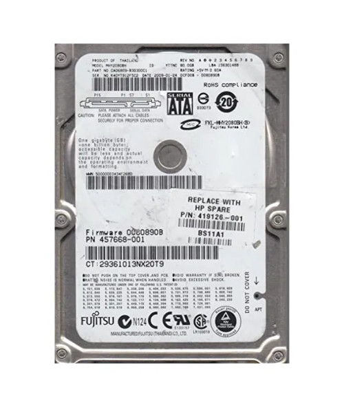 457668-001 - HP 80GB 5400RPM SATA 2.5" HDD