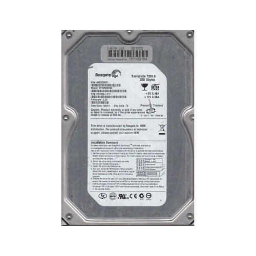 9Y7283-511 - Seagate 250GB 7200RPM 8MB 3.5" IDE HDD