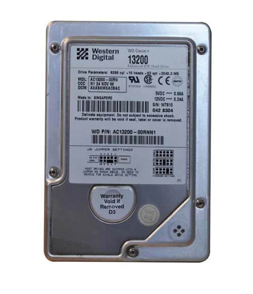 AC13200 - Western Digital 3.2GB 5400RPM EIDE 3.5" HDD