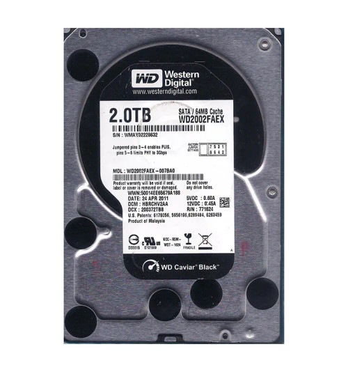 WD2002FAEX-007BA0 - Western Digital 2TB 7200RPM SATA 6Gb/s 64MB 3.5" HDD