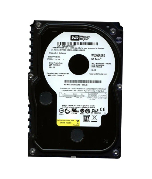 WD360ADFD-00NLR5 - Western Digital 36GB 10000RPM SATA 16MB 3.5" HDD