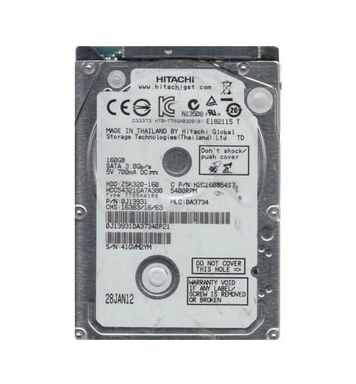 HCC543216A7A380 - HGST 160GB 5400RPM SATA 2.5" HDD