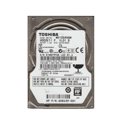 608439-001 - Compaq 1TB 5400RPM SATA 3Gb/s 2.5" HDD
