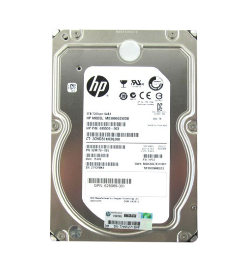 695503-003 - HP 3TB 7200RPM SATA 6Gb/s 3.5" Hot-Plug HDD