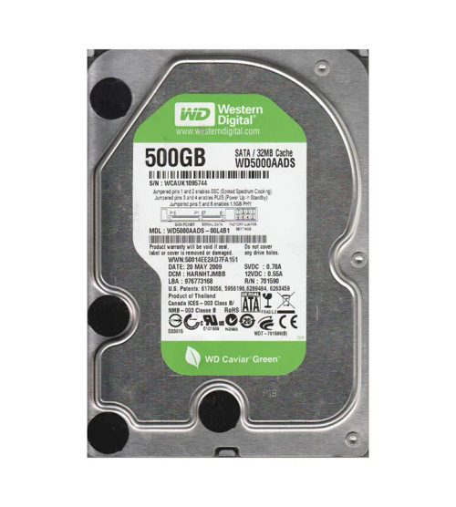 WD5000AADS-00L4B1 - Western Digital 500GB 7200RPM SATA 3.5" 32MB HDD