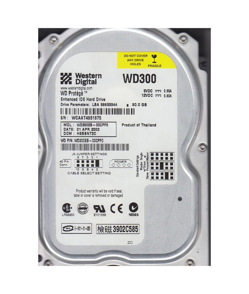 WD300EB-00CPF0 - Western Digital 30GB 5400RPM EIDE 2MB 3.5" HDD