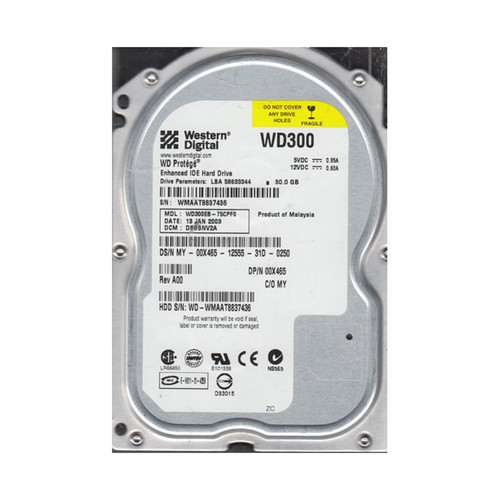 WD300EB-75CPF0 - WESTERN DIGITAL 30GB 5400RPM EIDE 3.5" HDD