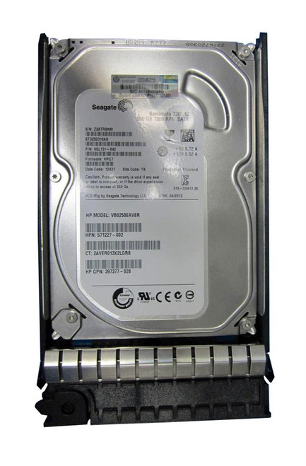 681647-001 - HP 250GB 7200RPM SATA 3Gb/s LFF Hot-Pluggable 3.5-inch Hard Drive with Tray for Gen1/6 ProLiant Server