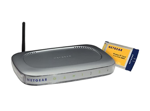 WMB521 - Netgear 4 x Ports 10/100Base-TX LAN + 1 x 10/100Base-TX WAN 11Mb/s IEEE 802.11b 2.5GHz Wireless Router with PC Card Kit