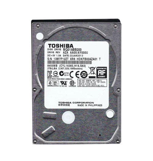 Toshiba 2TB 5400RPM SATA 3Gb/s 8MB Cache 2.5-Inch Hard Drive for laptops