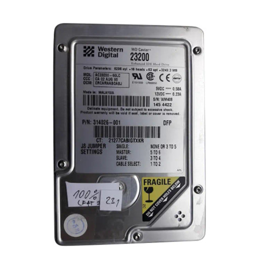 AC23200-60LC - WESTERN DIGITAL 3.2GB 5400RPM EIDE 3.5" HDD