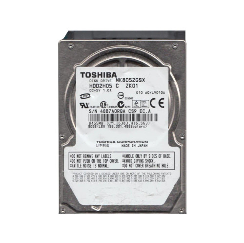 HDD2H05C - TOSHIBA 80GB 5400RPM SATA 8MB 2.5" HDD