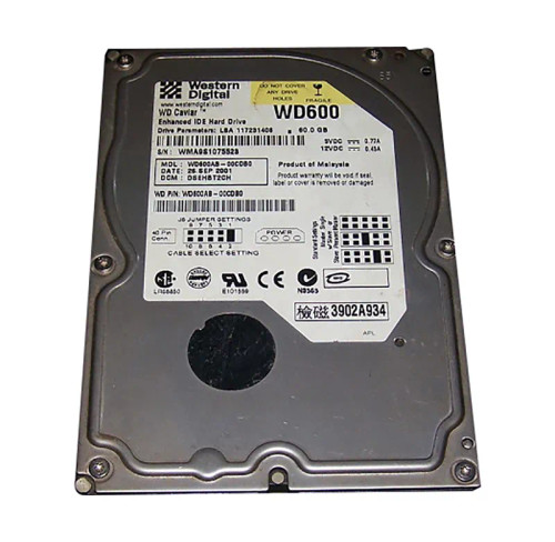 WD600AB-00CDB0 - Western Digital 60GB 5400RPM EIDE 2MB 3.5" HDD