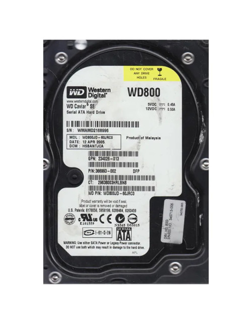 WD800JD-60JRC0 - Western Digital 80GB 7200RPM SATA 8MB 3.5" HDD