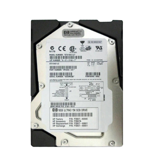 P2507-60000 - HP 18GB 15000RPM Ultra 160 SCSI 3.5" HDD