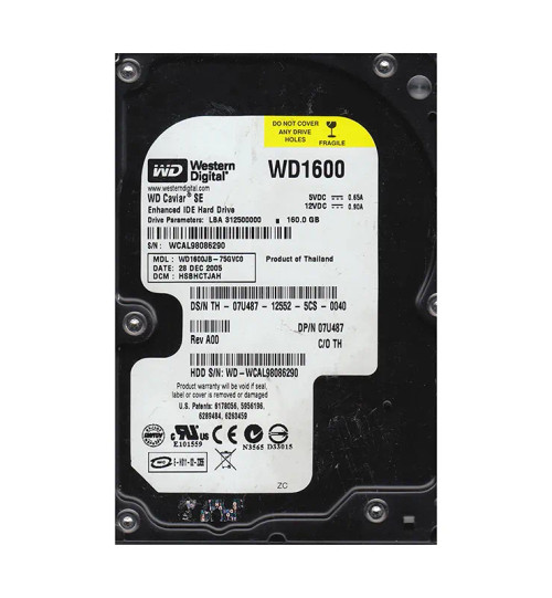 WD1600JB-75GVC0 - Western Digital 160GB 7200RPM ATA-100 8MB 3.5" HDD