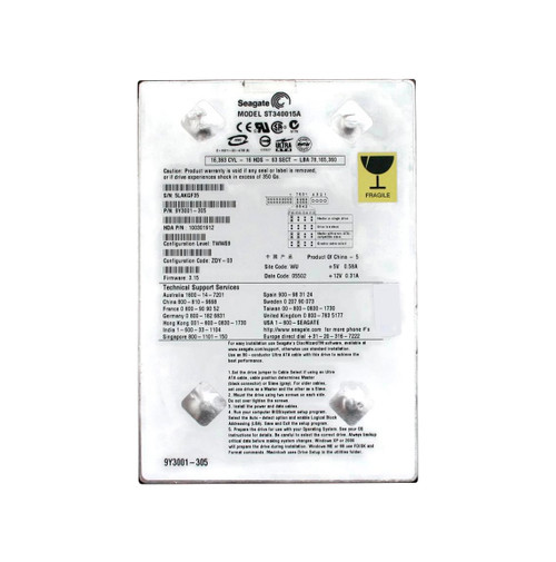 9Y3001-305 - Seagate 40GB 5400RPM IDE 3.5" HDD