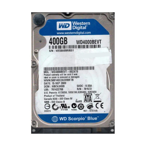 WD4000BEVT-00ZAT0 - Western Digital 400GB 5400RPM SATA 8MB 2.5" HDD