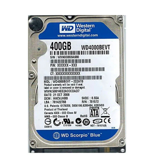 WD4000BEVT-22ZAT0 - Western Digital 400GB 5400RPM SATA 8MB 2.5" HDD