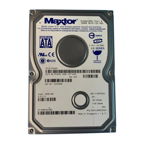 T4340 - Dell 160GB 7200RPM SATA 3.5" HDD