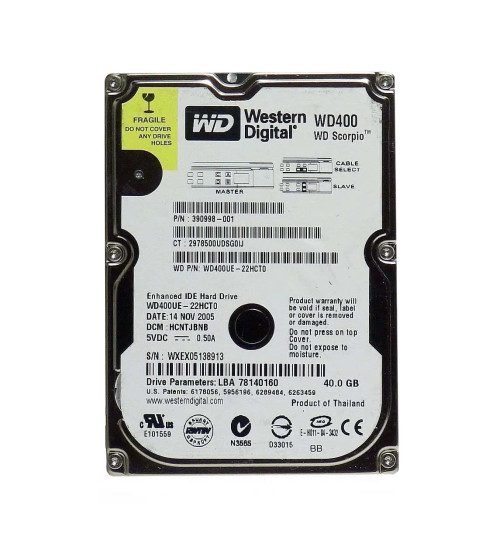 390998-001 - Compaq 40GB 5400RPM ATA-100 2.5" HDD