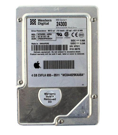 AC24300-40RN - Western Digital Caviar 4.3GB 5400RPM EIDE 512KB Cache 3.5-Inch Hard Drive