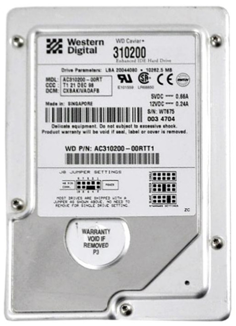 AC310200-00RT - WD 10.2GB 5400RPM IDE 512KB 3.5" HDD