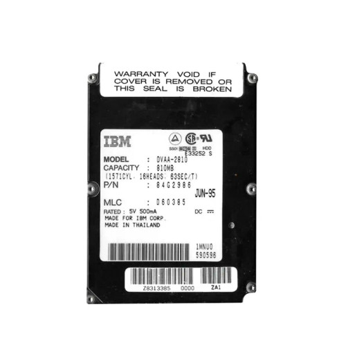 DVAA-2810 - IBM 810MB 3800RPM IDE/ATA 2.5" HDD