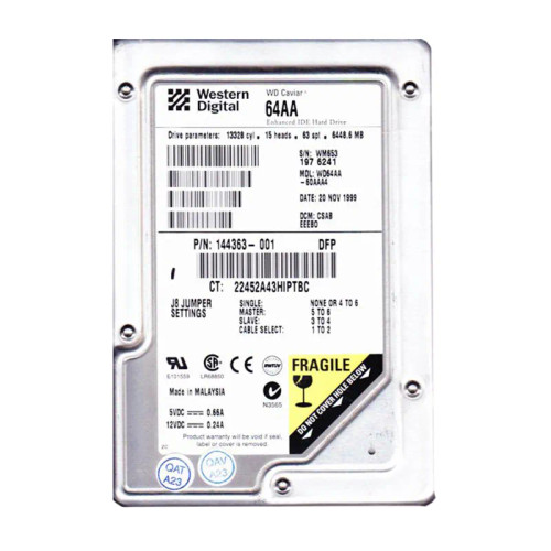 WD64AA-60AAA4 - Western Digital 6.4GB 5400RPM EIDE 2MB 3.5" HDD