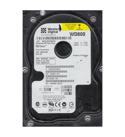 WD800BB-22FJA0 - Western Digital 80GB 7200RPM EIDE 2MB 3.5" HDD