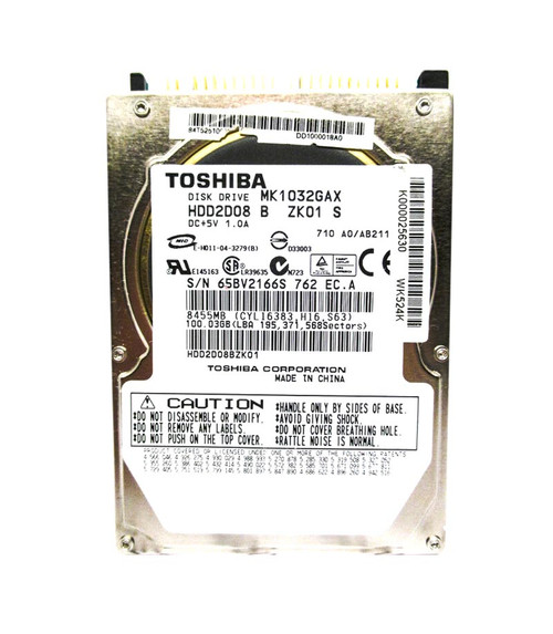HDD2D08B - TOSHIBA 100GB 5400RPM IDE 2.5" HDD