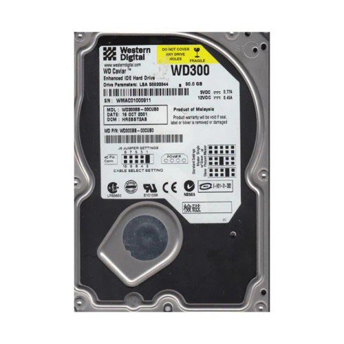 WD300BB-00CUB0 - Western Digital 30GB 7200RPM EIDE 2MB 3.5" HDD
